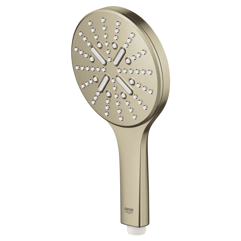 GROHE Rainshower 3-Setting Handheld Shower Head, Rain Jet Settings, 1.75 GPM, Brushed Nickel Infinity