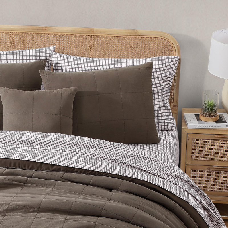 Ensemble d'édredon en microfibre 8 pièces Cozy Modern, Édredon pour très grand lit + 2 taies décorativ