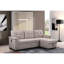 Canapé-lit modulaire 84 po avec méridienne réversible et ports de charge gris réversible