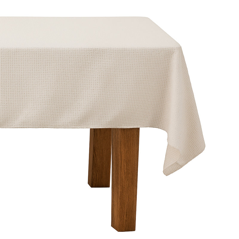 Nappe couleur unie gaufrée 56 po x 56 po, Ivoire ivoire