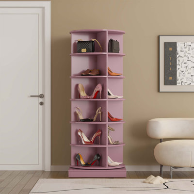 360 Rotating Shoe Cabinet With 6 Layers For Space-Saving And Organized Storage, Ideal For Family Use And Modern Homes.