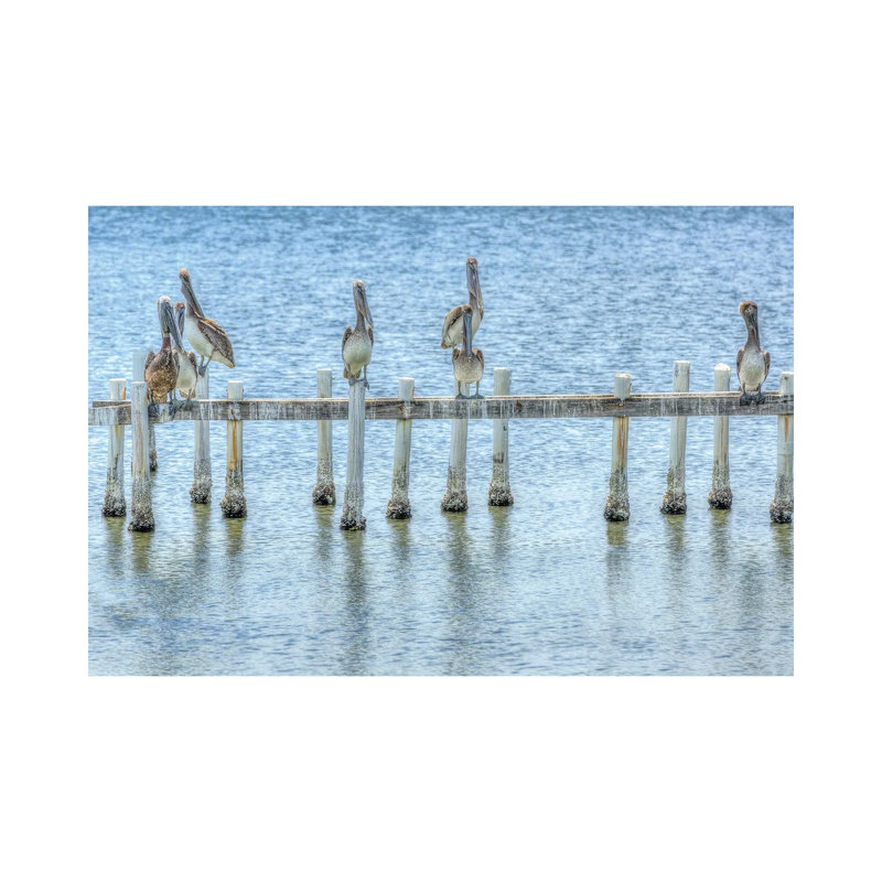 Pelican Pier 1 Piece Wall Art on Canvas, 66.04 cm H x 45.72 cm W x 3.175 cm D, Wrapped Canvas