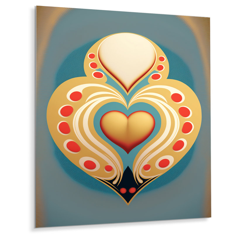 Décoration murale cœur brillant, H 32 po x l 16 po x P 1 po