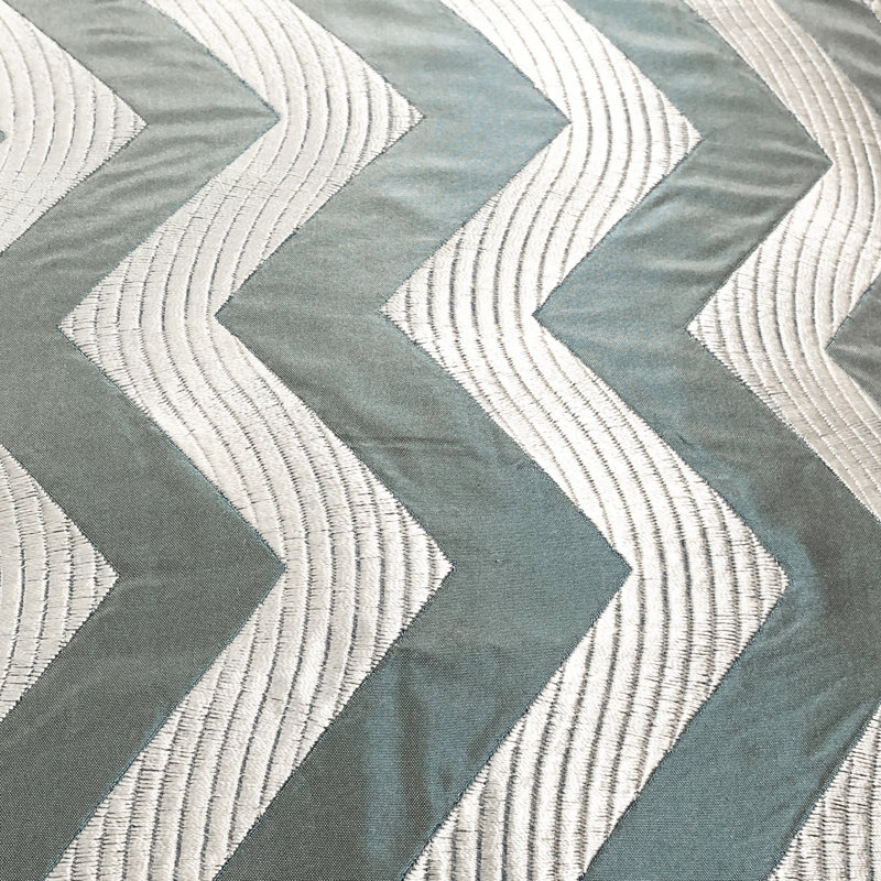 Chevron Silk Throw Pillow, Saffron/ Ecru