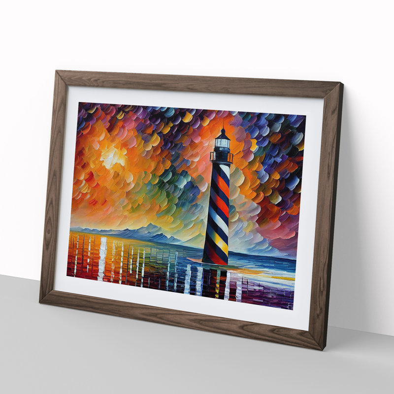 Lighthouse Vol.1 Abstract 1 Piece Single Picture Frame Wall Art, 34cm H x 46cm W, Brown