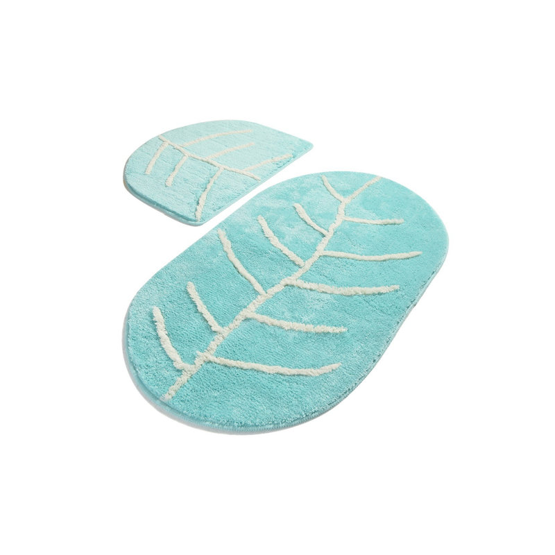 Ensemble de 2 tapis de bain Bragenham, Bleu