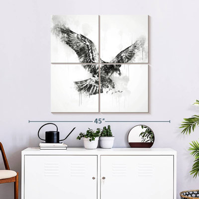 Brampt Eagle Flying Black And White