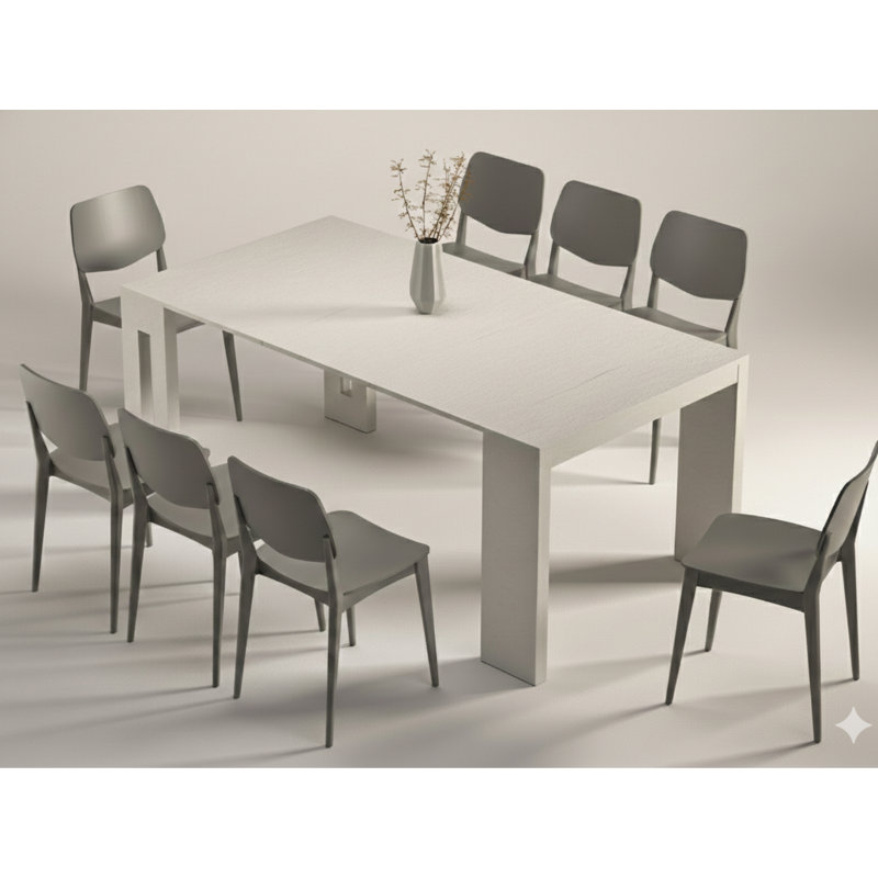Extendable Dining Table, Light Gray