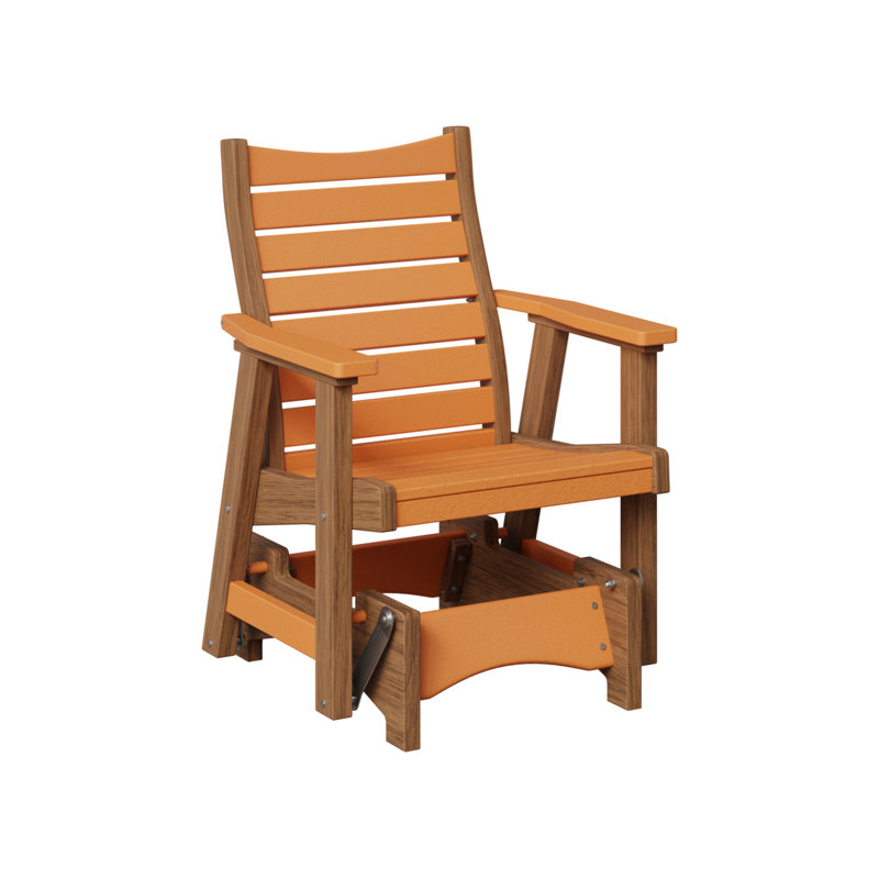 Fauteuil oscillant berlinois Berlin Premium Bristol, Mango Orange Top/Antique Mahogany Base