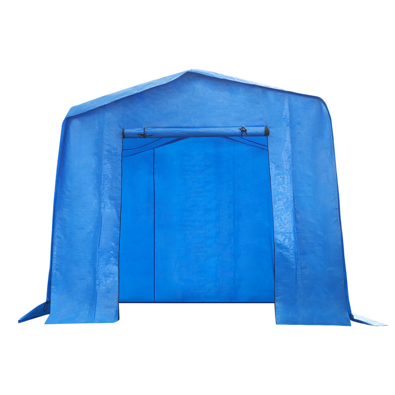 Outdoor Storage Shelter Shed ,Motorcycle Outdoor Storage Shed,  Carport With Roll-Up Door, Carport For Motorcycle, Bike, Blue