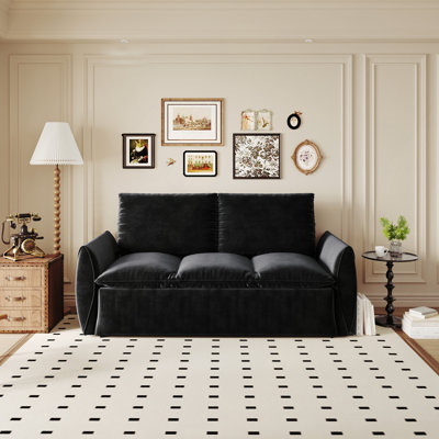 Canapé-lit convertible de 70,9 po, canapé-lit escamotable en nuage 3 en 1, causeuse en velours multifonctionnel, parfait pour le salon, la chambre à coucher, un appartement, un bureau