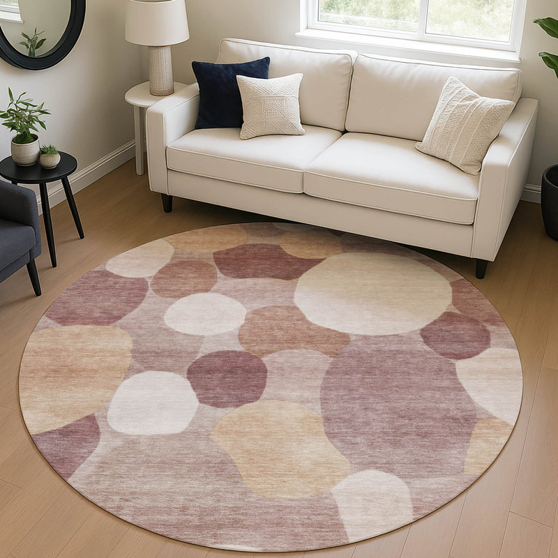 Tapis géométrique intérieur / extérieur lavable à la machine Jozwiak ACN2375, Rond 8 pi
