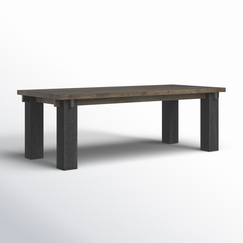 Duncan 90" Reclaimed Solid Wood Farmhouse Dining Table In Brown
