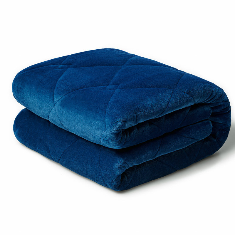 Couverture lestée en velours bleu marine