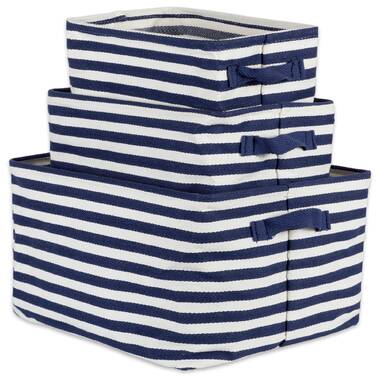 Rebrilliant Collapsible Storage Bins with Lids, Slub Fabric Decorative Storage Box with Handles, Sturdy Storage Basket for Clothes,Toys, Books, Storage Organizer