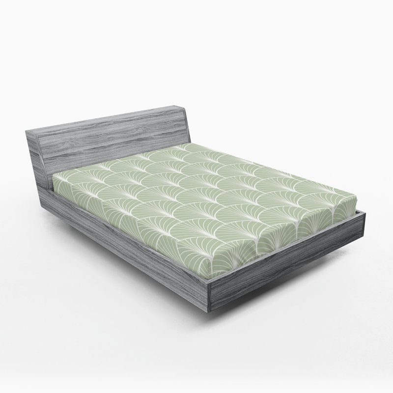 Ensemble de draps-housses pour chambre d'amis, Vert pâle / blanc, Drap-housse de taille très grand