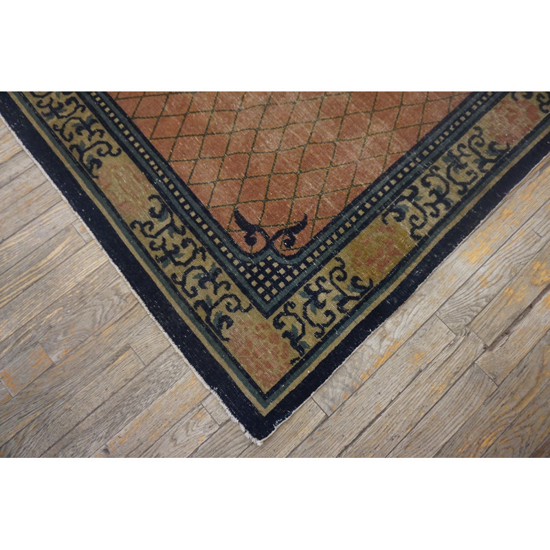 Antique Chinese Room Size Wool Rose Rug
