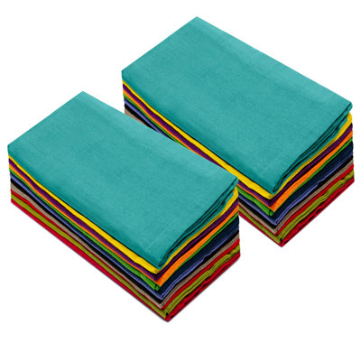 Multicolor Cloth Napkins - 24 Pack 100% Cotton Dinner Napkins,17x17 inches Soft Washable Absorbent Reusable Napkin(Multicolor)