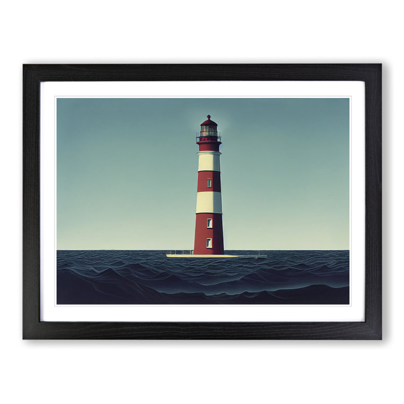 Stupendous Lighthouse - Single Picture Frame Print, Black Framed, 34cm H x 46cm W x 2cm D