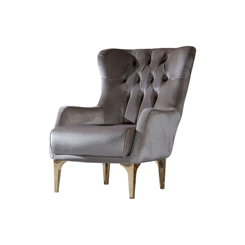 Chaise de style moderne Lust, Taupe, Argent argent