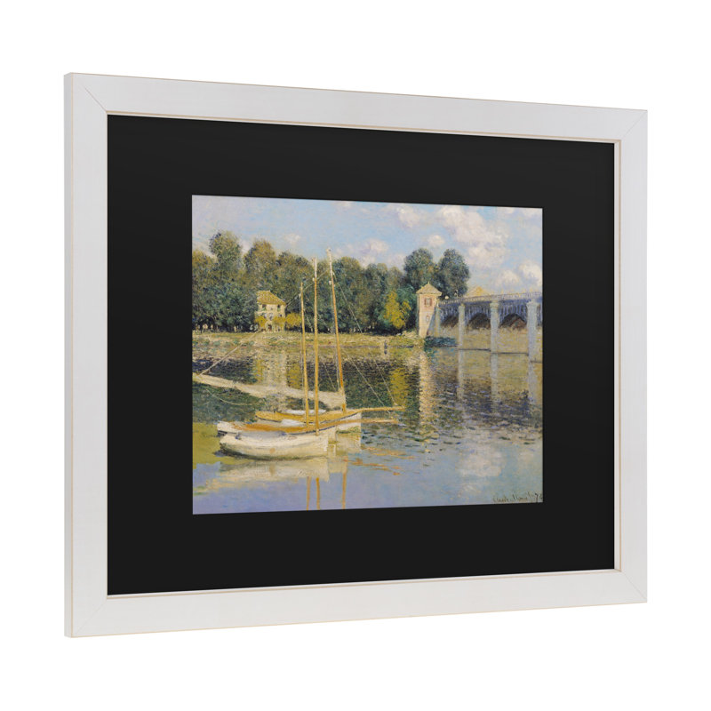 «The Bridge at Argenteuil» par Claude Monet - reproduction d'art sur toile, H 16 po x l 20 po x P 0,5 po, Blanc