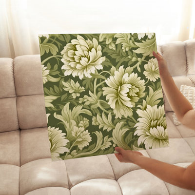 «Botanical William Morris Style Damask», reproduction d'art classique sans cadre