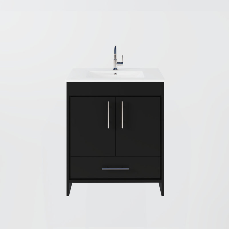 Ensemble de meuble-lavabo simple 30 po Sallisaw, Noir