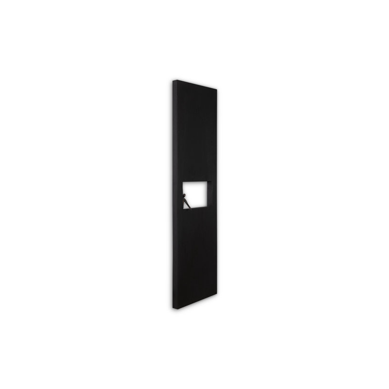 Atlas Black Acacia Wood and Metal Rectangle Wall Decor