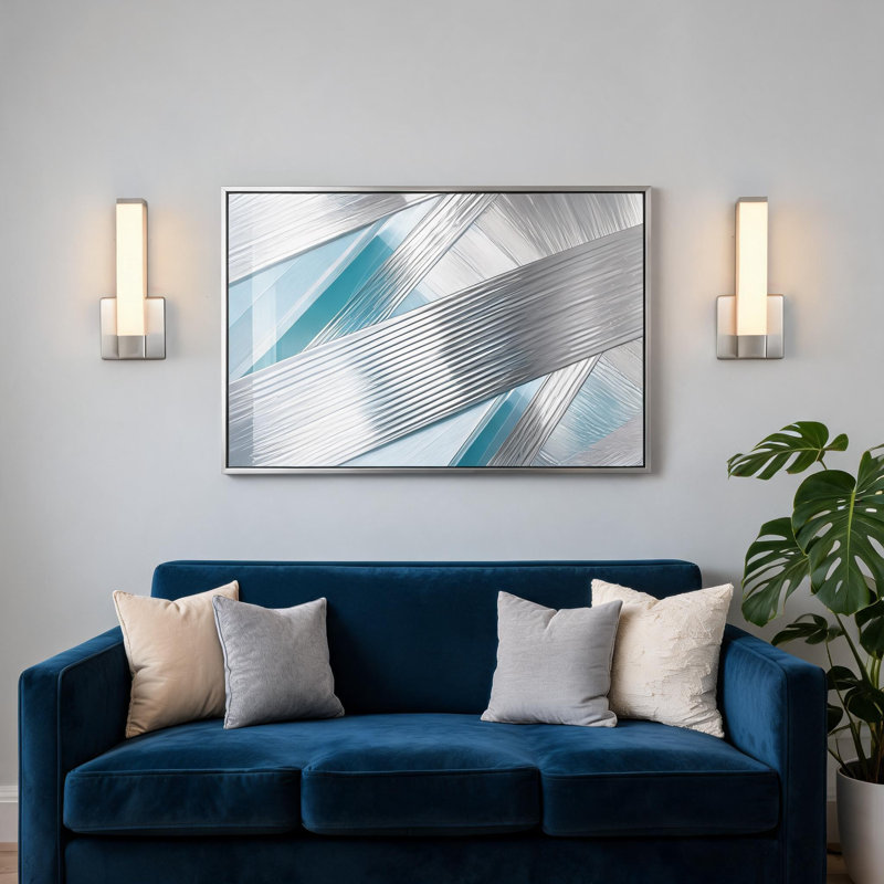Applique murale moderne 12 "à DEL à intensité variable avec abat-jour rectangulaire en acrylique, câblé 3000K, Nickel