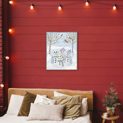 «Happy Snowman Family», estampe numérique, design par Kristal Clifford
