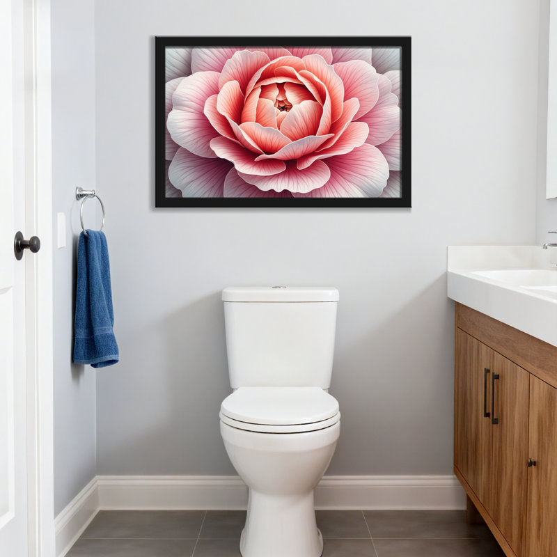 Plantes et fleurs, impression de motif floral rose, H 16 po x l 24 po, Toile tendue, Ne s’applique pas