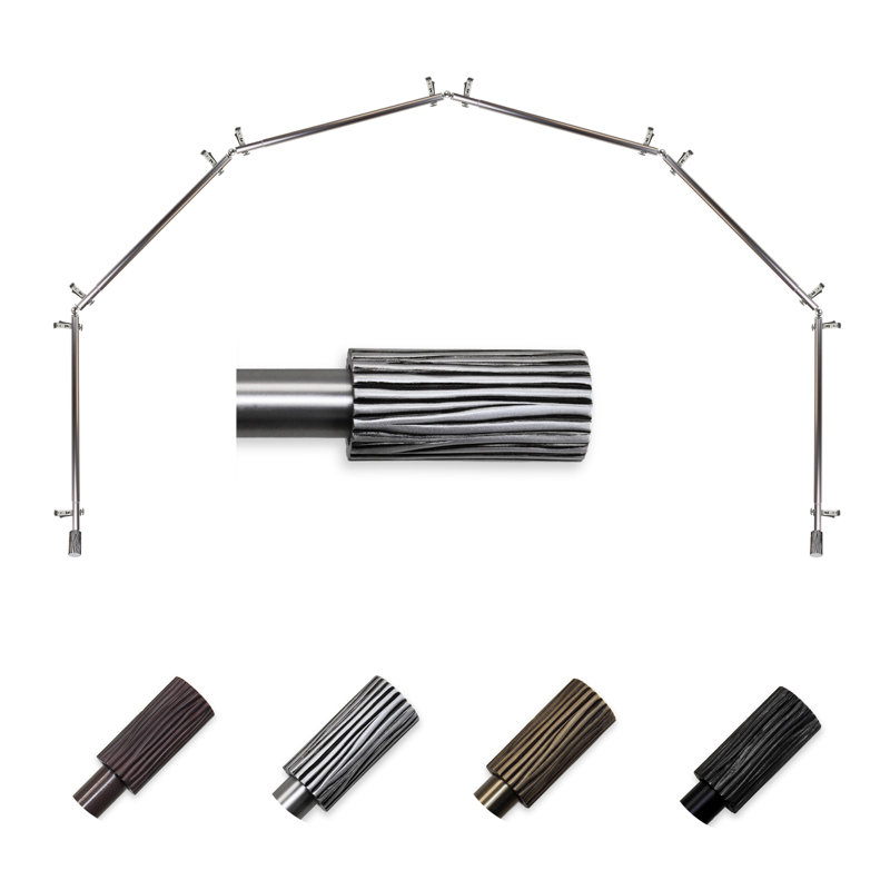 Tringle à rideaux simple réglable 28 "à 48" 0,81 "à baie vitrée, Nickel satiné, 18 à 28 po (de chaque côté)