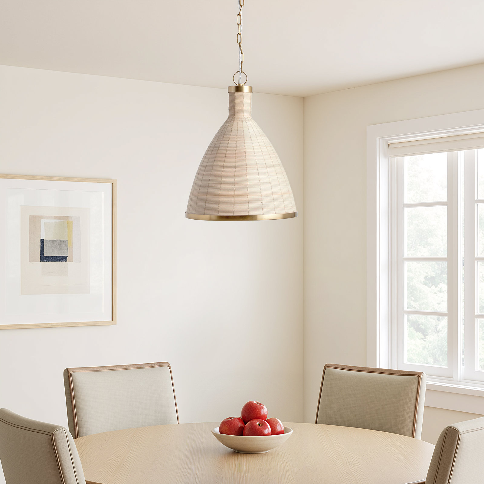 Maskia Single Light Rattan Pendant