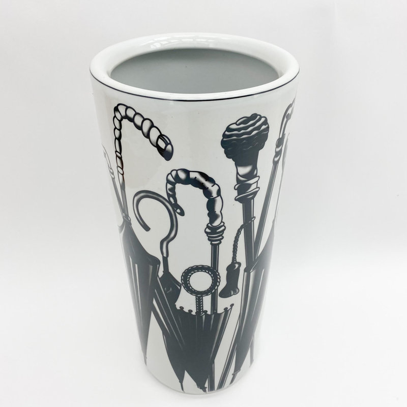 Matias Ceramic Freestanding Umbrella Stand – Glazed Distressed Finish, Weather Resistant, Perfect for Indoor & Outdoor