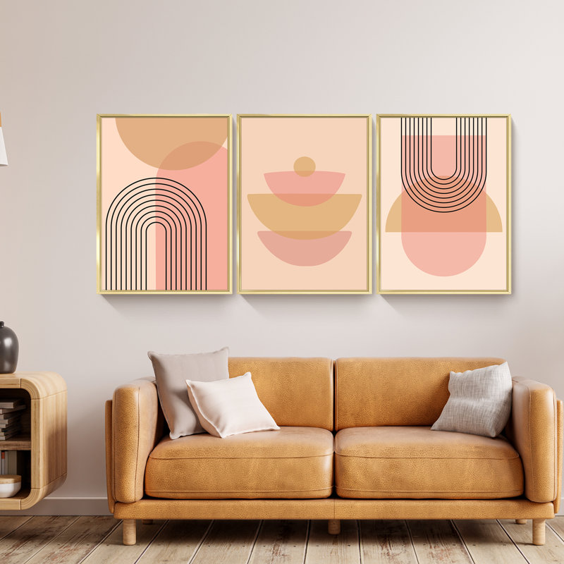 3 - Pieces, 16" H x 36" W x 1.5" D, Gold