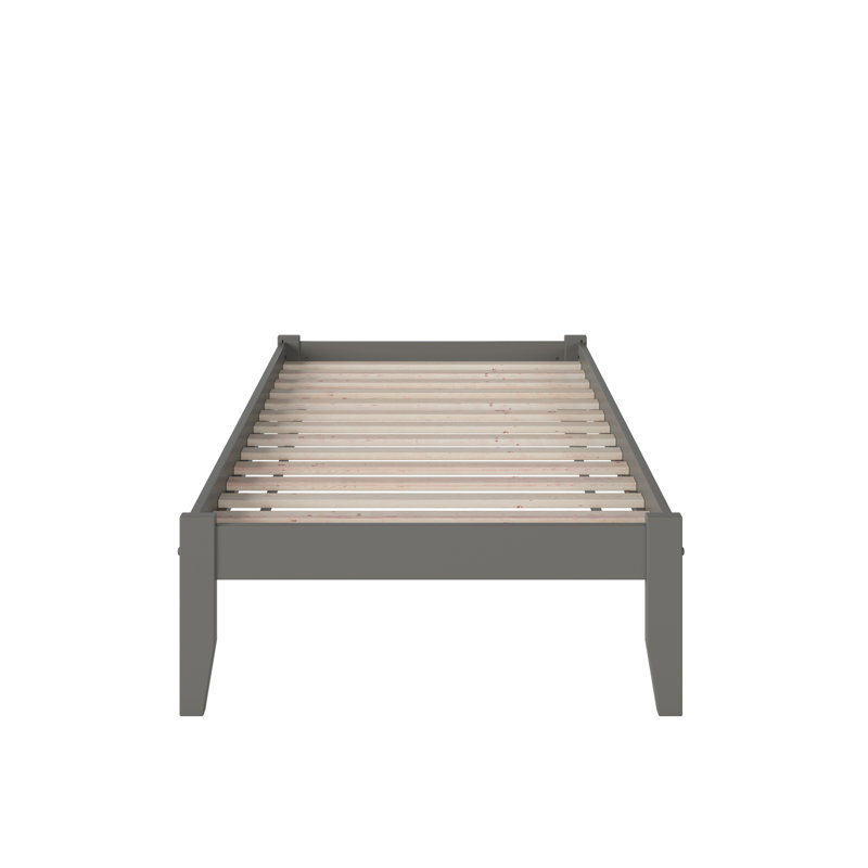Lit plateforme en bois massif Concord, gris