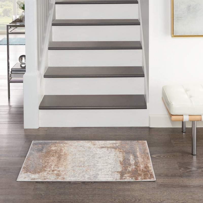 Tapis moderne gris éclectique, Rectangle 2 pi x 3 pi