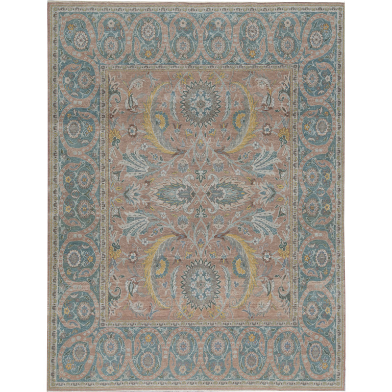 Oriental Area Rug in Blue/Light Red