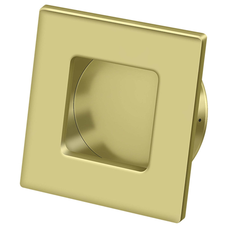 Deltana FPS234U3-UNL Flush Pull, Square, HD, 2-3/4" x 2-3/4", Solid Brass in Unlacquered Brass, Polished Brass
