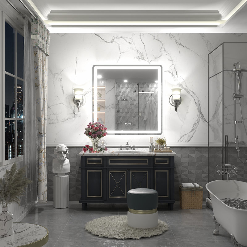 Aevar UL Certified Front & Back LED Anti-Fog Tempered Glass Bathroom/Vanity Mirror with 3-Year Warranty, 36" x 36"