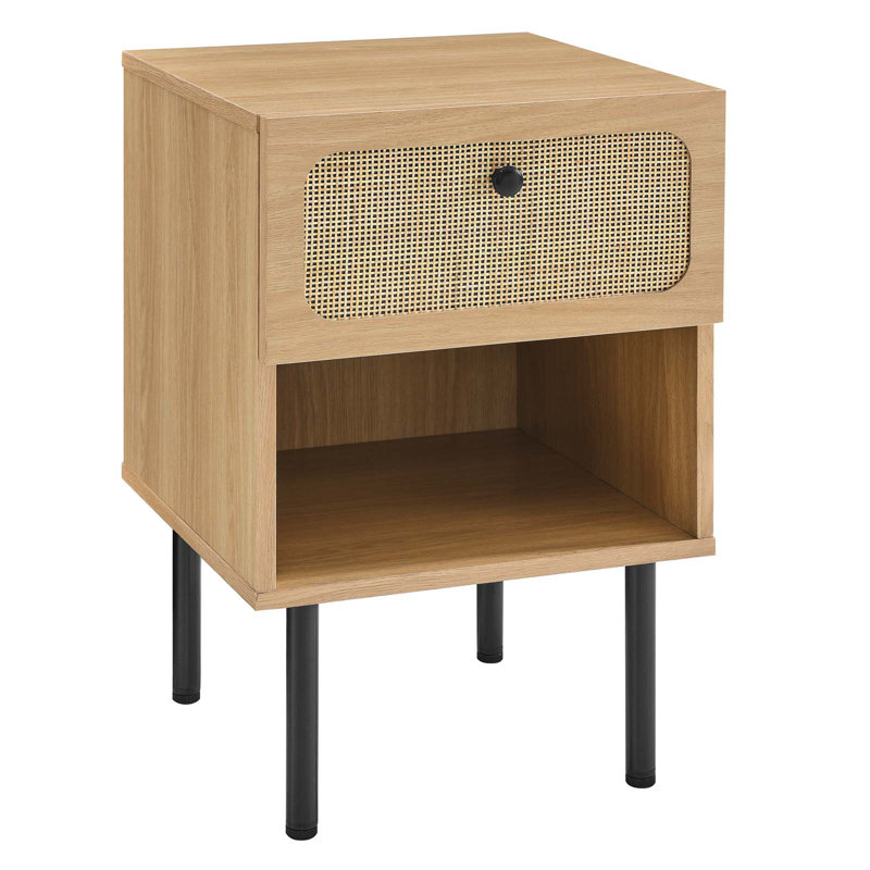 Modway Chaucer Nightstand, Oak/Black