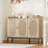 Shoe Cabinet With 3 Rattan Doors, 7-Tier Shoe Storage Cabinet With Adjustable Shelves-2058920672