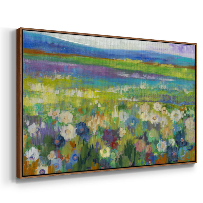 Flowerfields, reproduction d'art sur toile, Noyer, H 25 po x l 37 po x P 2 po