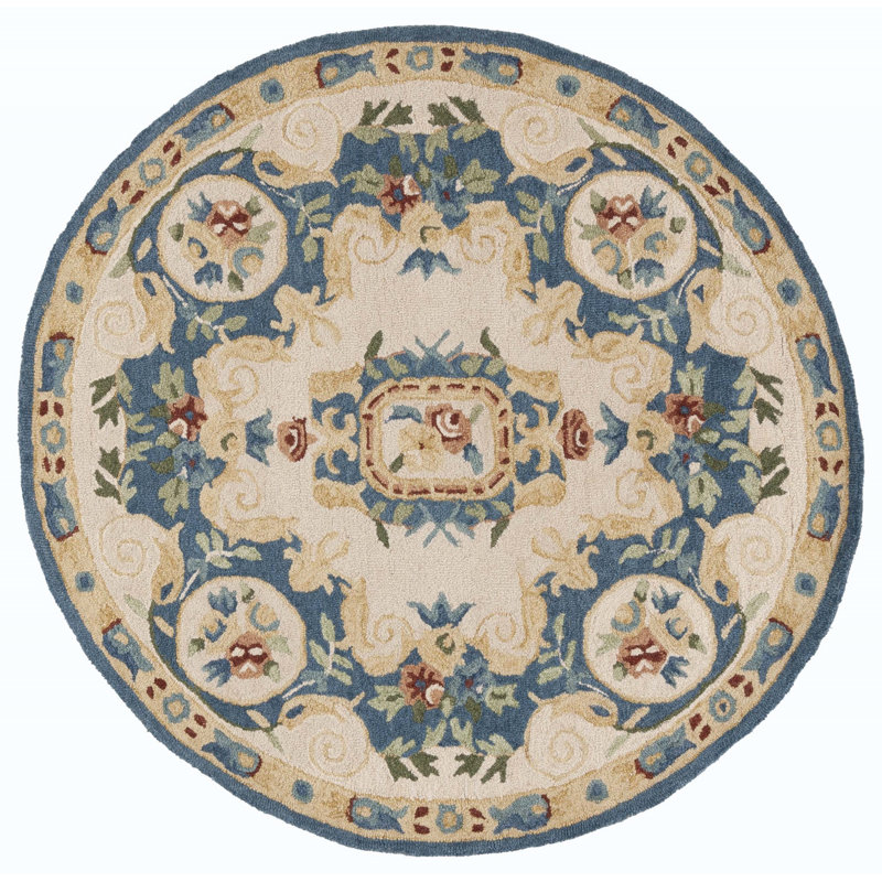 Anik Hand Tufted Wool Oriental Rug, Round 5'
