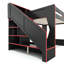 Lits multifonctionnels avec rangement, Queen en bois MDF de style loft moderne pour la maison-954134958