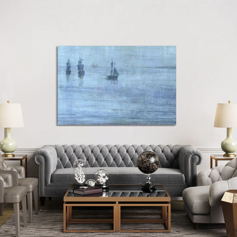 Nocturne The Solent by James Abbott McNeill Whistler - 1 Piece Wall Art on Canvas, 101.6 cm H x 152.4 cm W x 3.175 cm D
