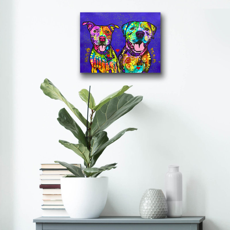 «Two Pitties» par Dean Russo, H 12 po x l 16 po