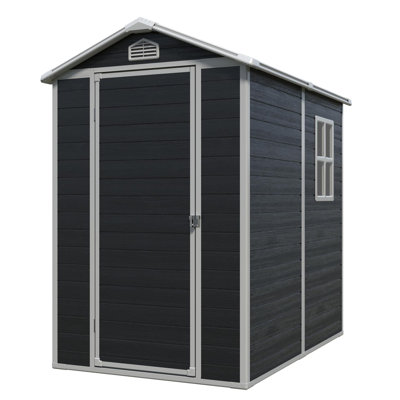 4 ft x 6 ft Outdoor plastic Storage Shed with floor,Black