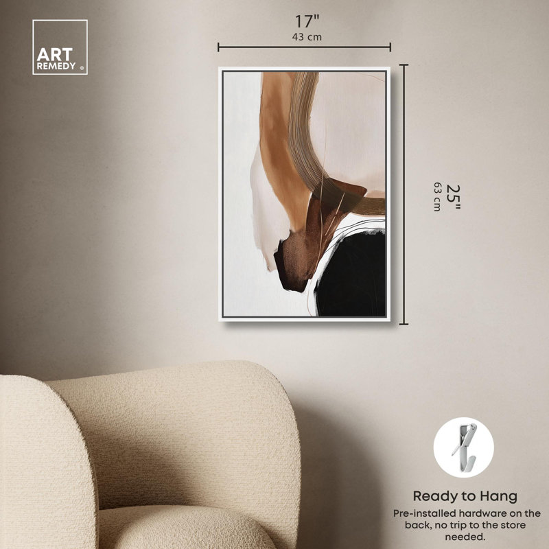 «Earth Curve II Boho Decor», reproduction d'art sur toile par Art Remedy, H 30 po x l 20 po, Structure noire