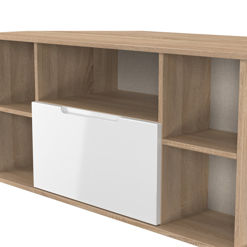 Sutley Corner TV Unit, White Oak